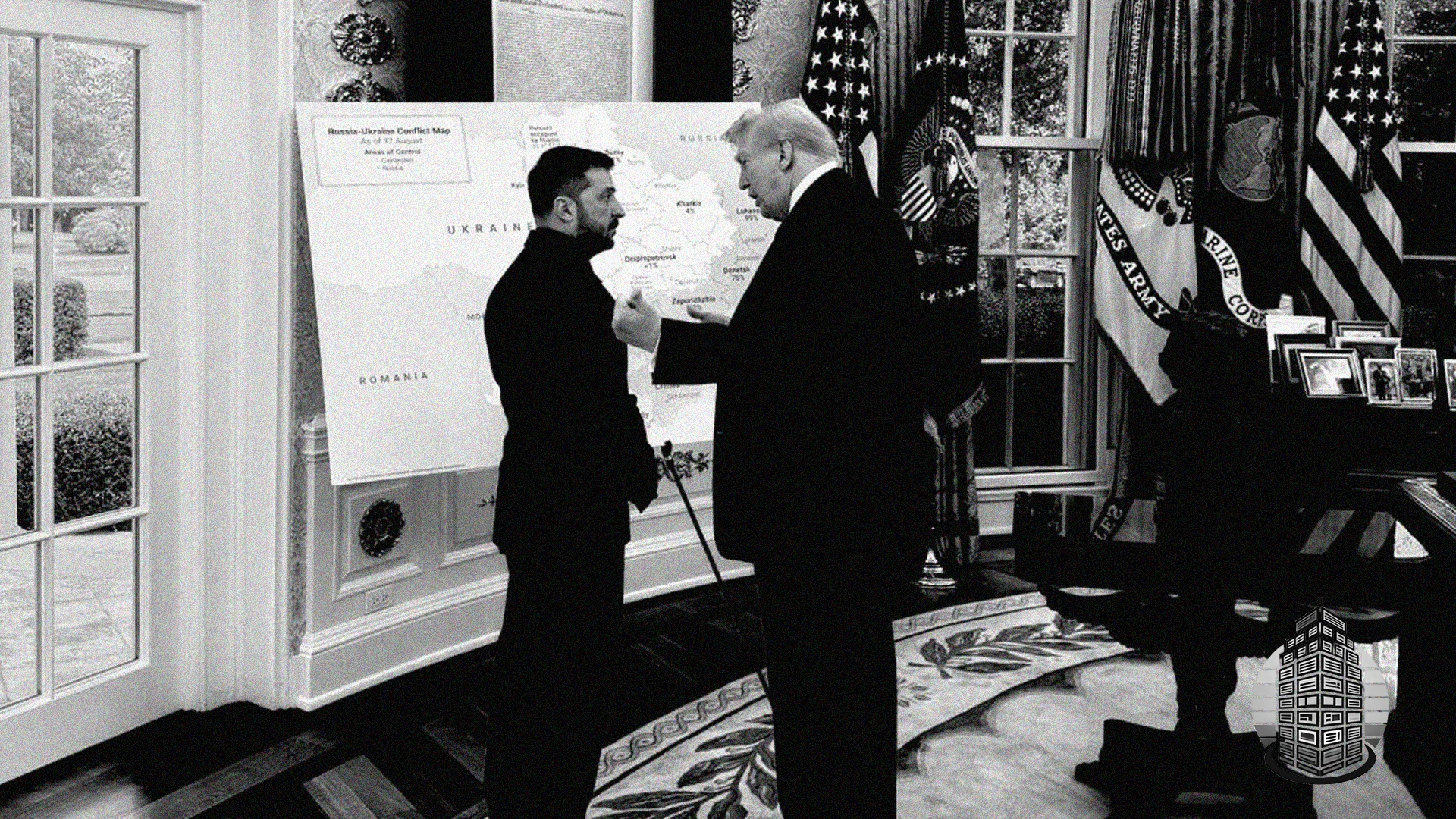 У Білому домі під час зустрічі Зеленського й Трампа встановили карту України з «рожевим Сходом» — ВВС